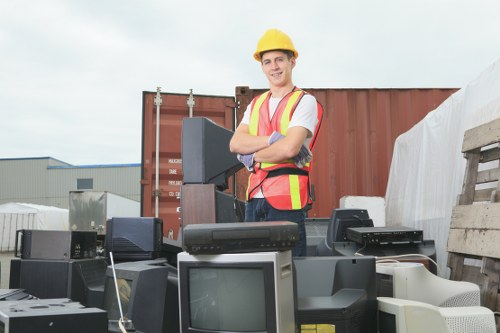 Professional waste management team at work